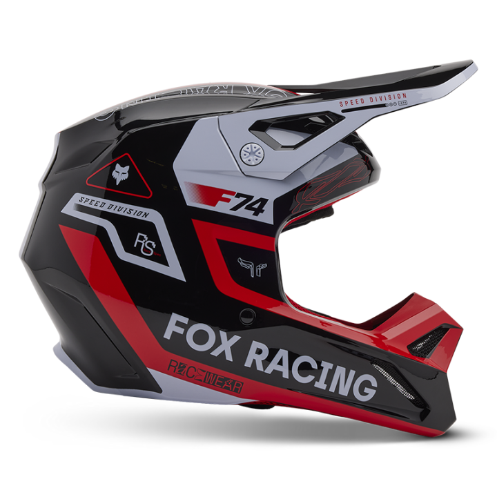 Casque FOX v1 race spec rouge 2025 | Oxmoto