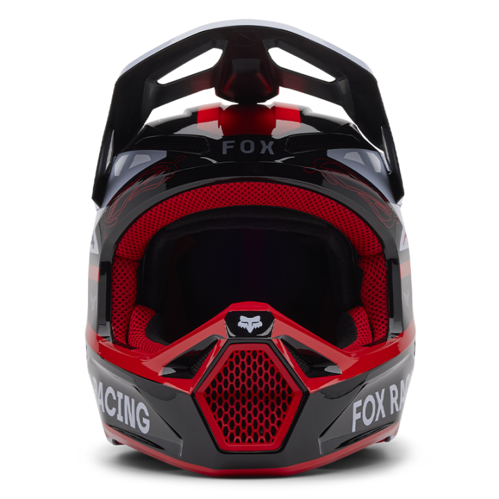 Casque FOX v1 race spec rouge 2025 | Oxmoto