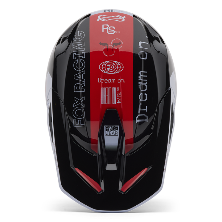 Casque FOX v1 race spec rouge 2025 | Oxmoto