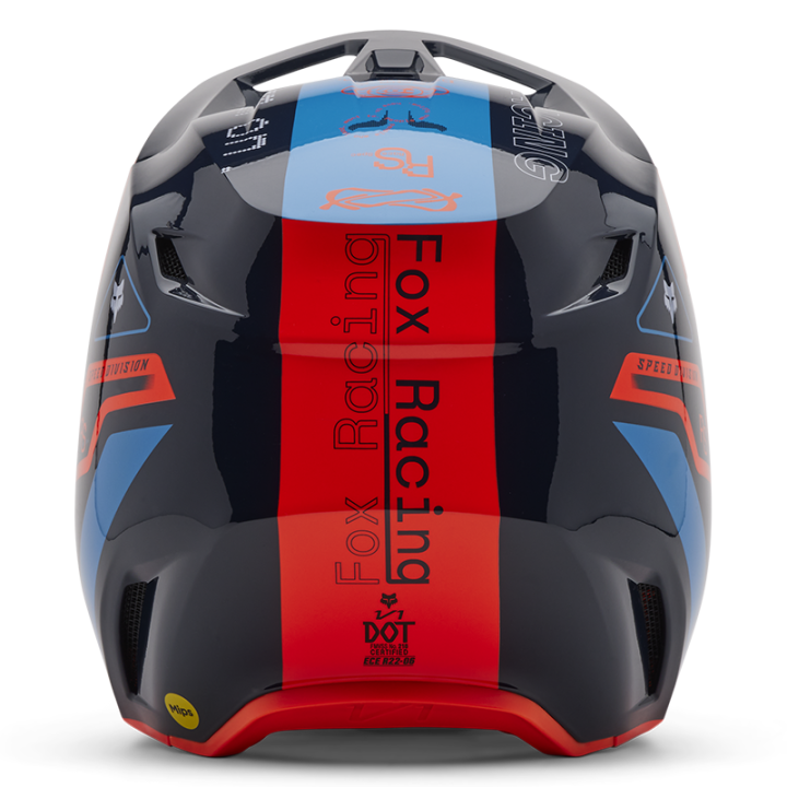 Casque FOX v1 race spec midnight 2025 | Oxmoto