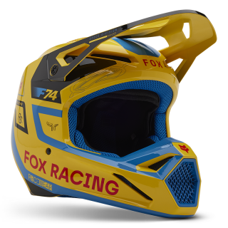 Casque FOX v1 race spec jaune 2025 | Oxmoto