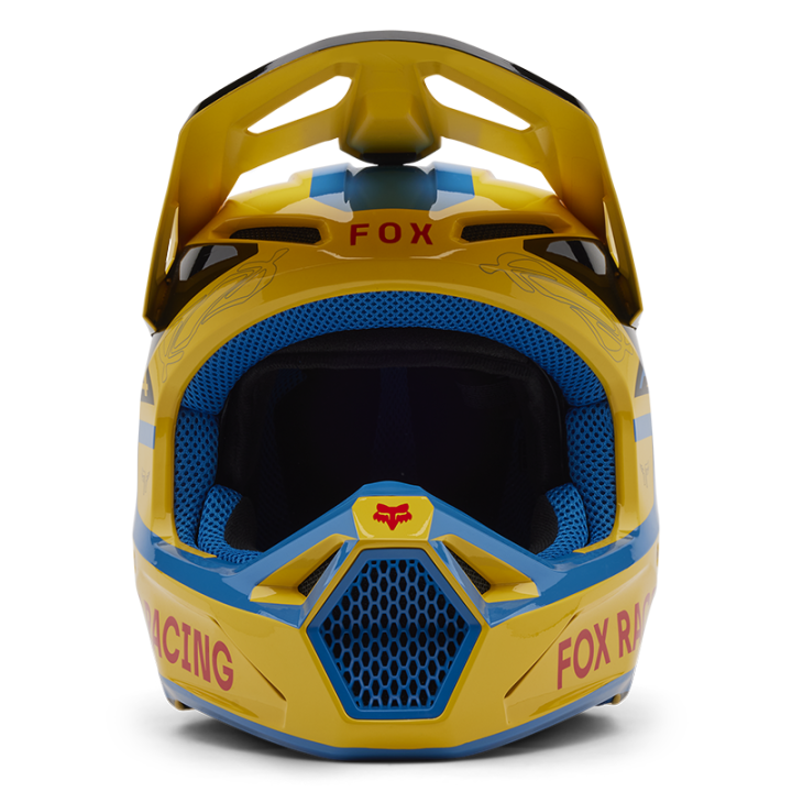 Casque FOX v1 race spec jaune 2025 | Oxmoto