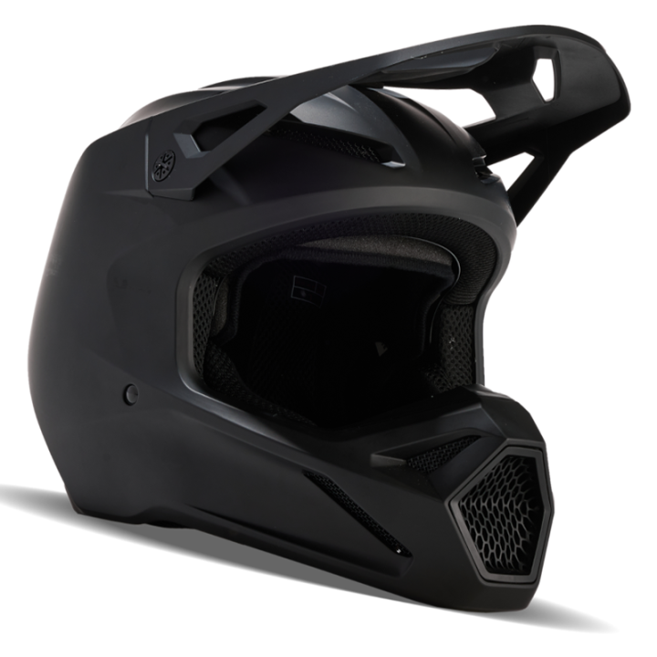 Casque FOX v1 solid noir mat 2025 | Oxmoto