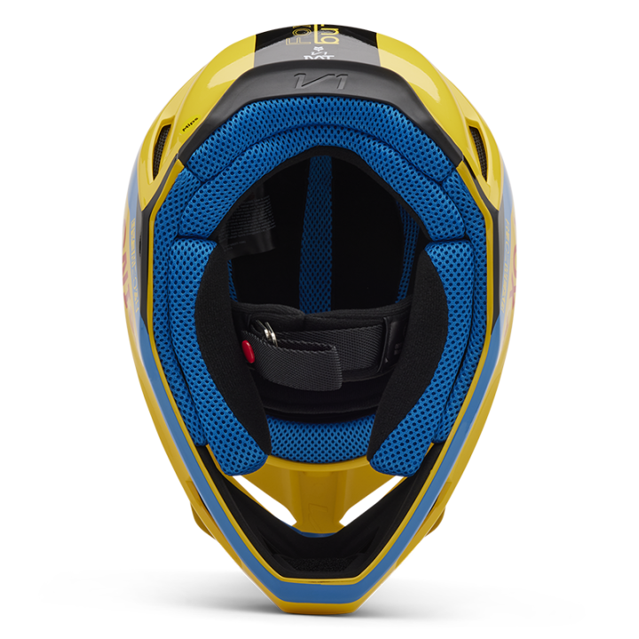 Casque FOX v1 race spec jaune 2025 | Oxmoto