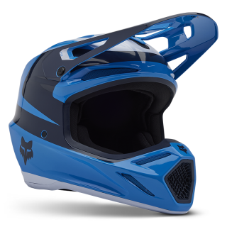 Casque FOX v3 divider bleu 2025 | Oxmoto