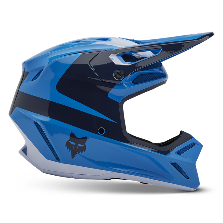 Casque FOX v3 divider bleu 2025 | Oxmoto