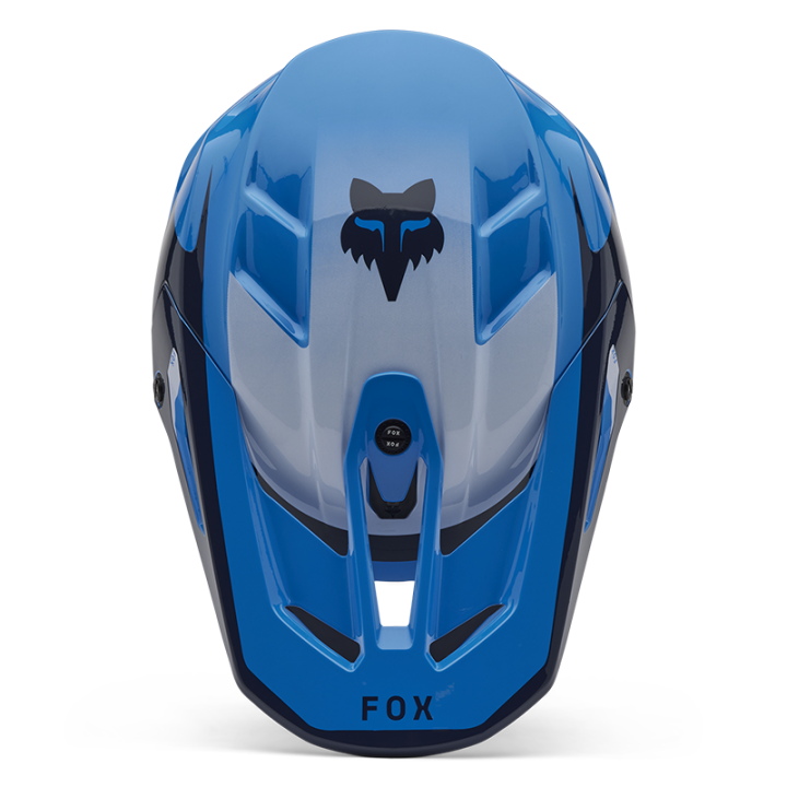Casque FOX v3 divider bleu 2025 | Oxmoto