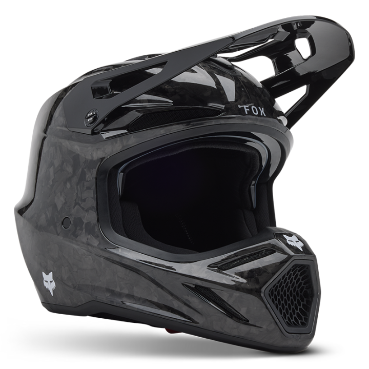 Casque FOX v3 rs carbon solid noir | Oxmoto