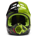Casque FOX v3 throttle jaune 2025 | Oxmoto