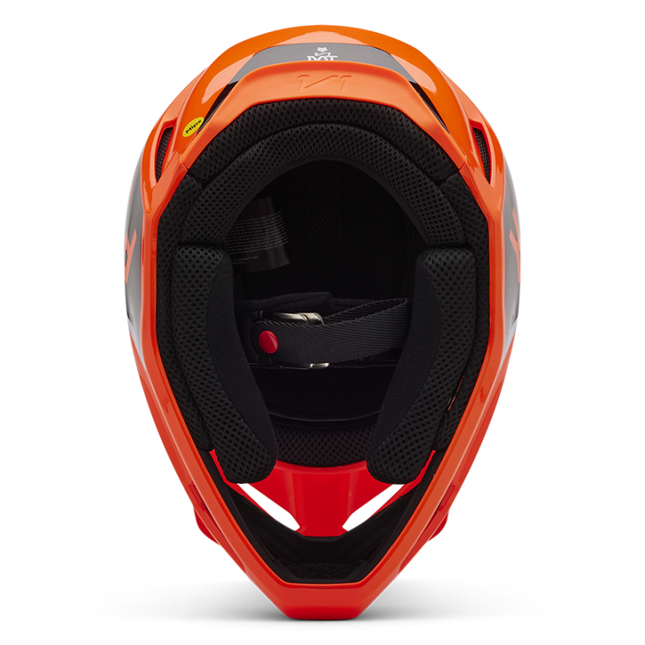 Casque enfant FOX v1 lean orange 2025 | Oxmoto