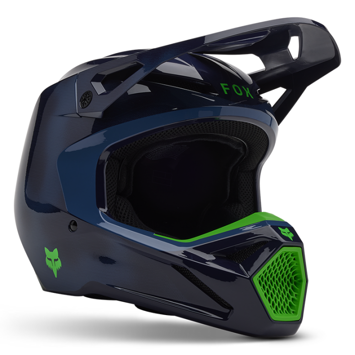 Casque enfant FOX v1 taunt navy 2025 | Oxmoto
