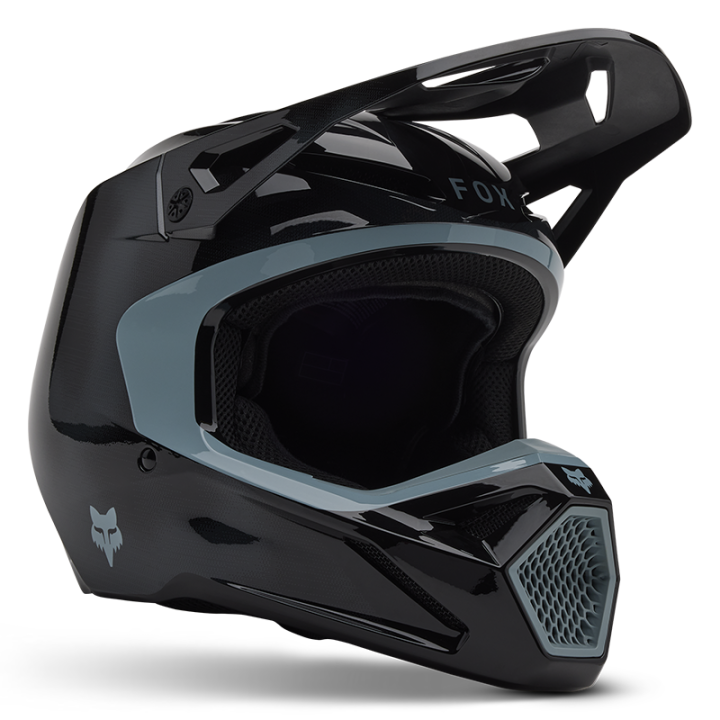 Casque enfant FOX v1 taunt noir 2025 | Oxmoto