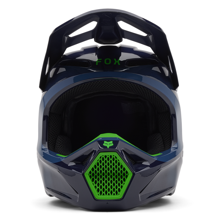Casque enfant FOX v1 taunt navy 2025 | Oxmoto