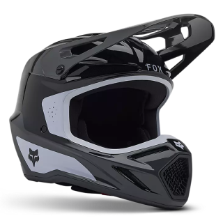 Casque enfant FOX v3 impression noir 2025 | Oxmoto