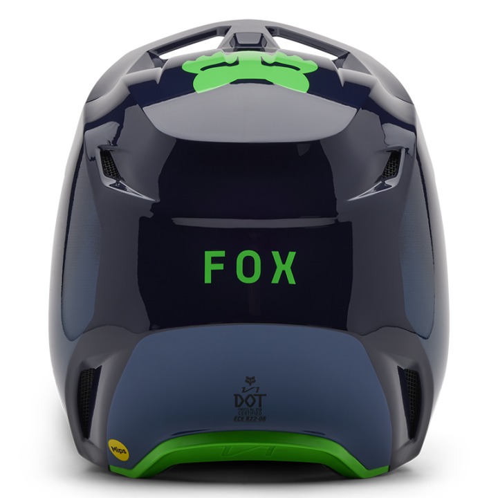 Casque enfant FOX v1 taunt navy 2025 | Oxmoto