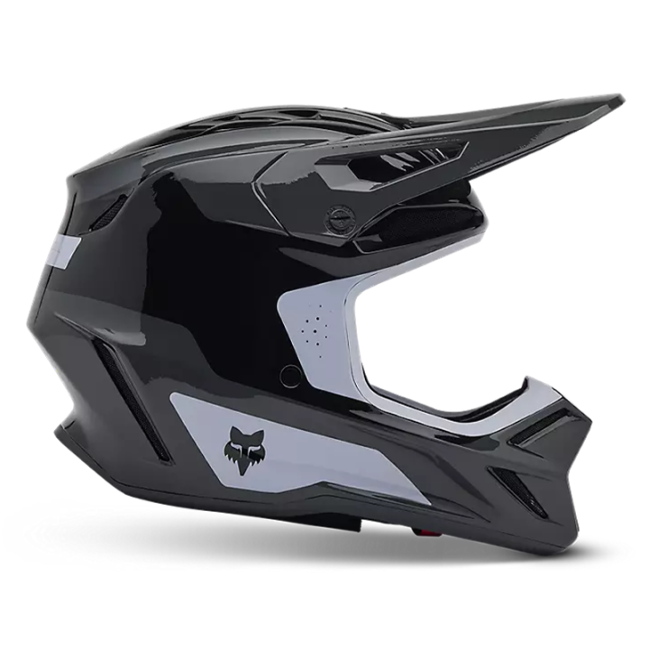 Casque enfant FOX v3 impression noir 2025 | Oxmoto