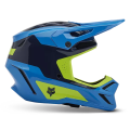 Casque enfant FOX v3 impression bleu 2025 | Oxmoto