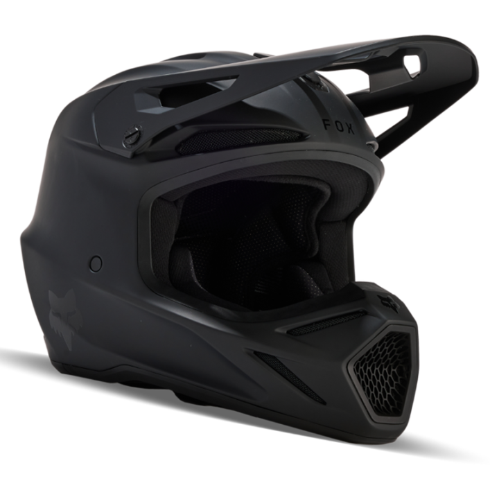 Casque enfant FOX v3 solid noir mat | Oxmoto