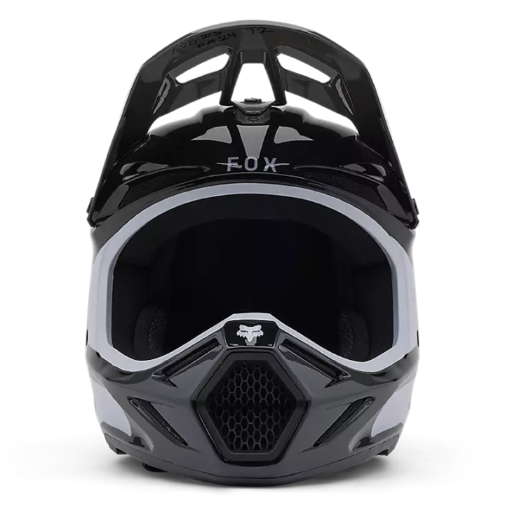 Casque enfant FOX v3 impression noir 2025 | Oxmoto