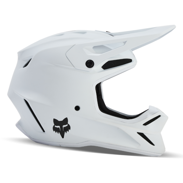 Casque enfant FOX v3 solid blanc mat | Oxmoto