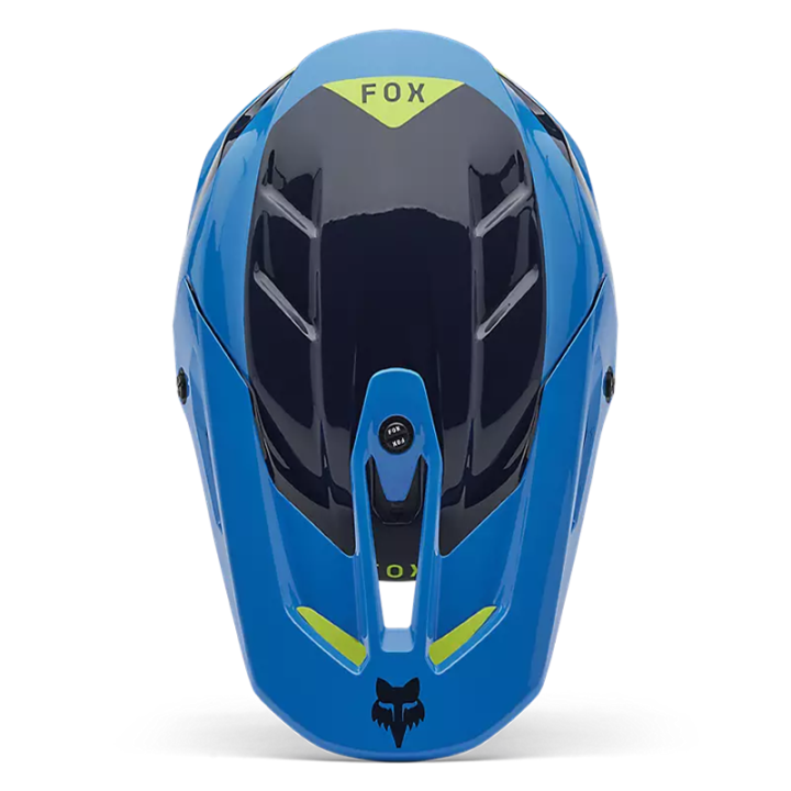 Casque enfant FOX v3 impression bleu 2025 | Oxmoto