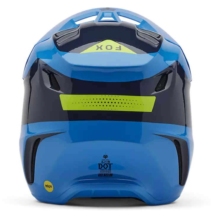 Casque enfant FOX v3 impression bleu 2025 | Oxmoto
