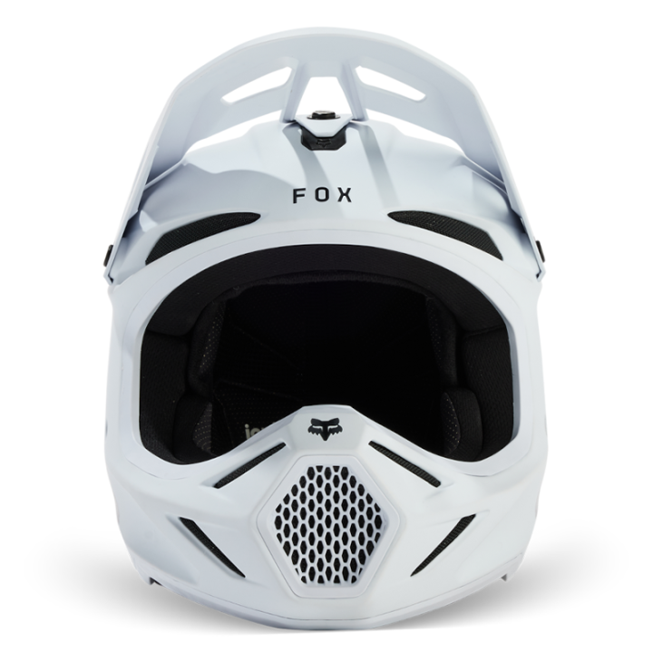Casque enfant FOX v3 solid blanc mat | Oxmoto
