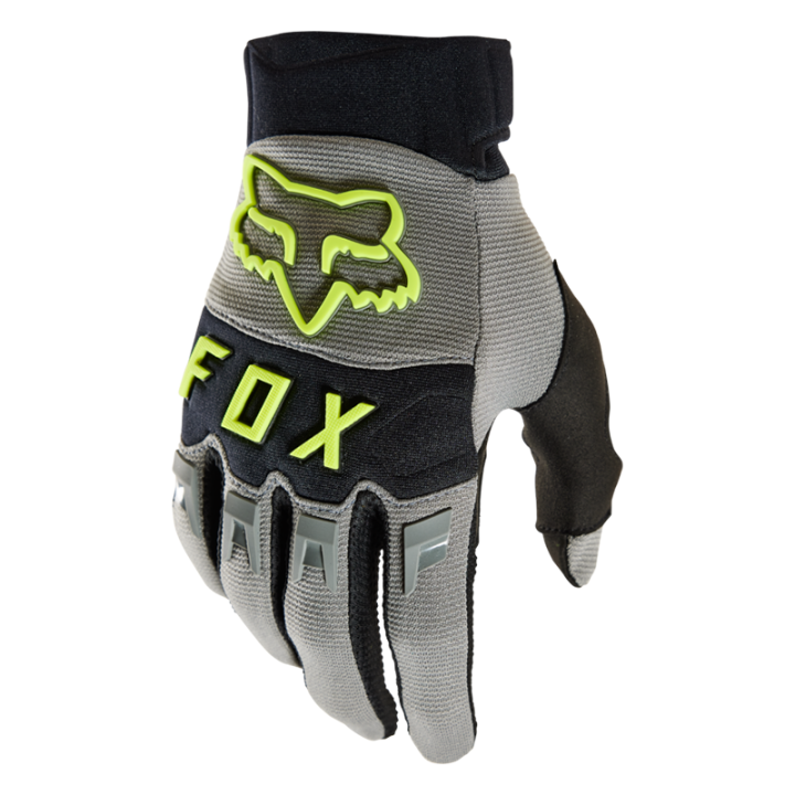 Gants FOX dirtpaw ce gris/jaune 2025 | Oxmoto