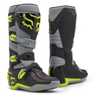 Bottes FOX comp gris/jaune 2025 | Oxmoto