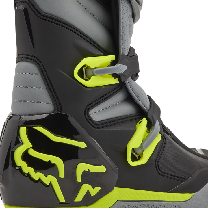 Bottes FOX comp gris/jaune 2025 | Oxmoto