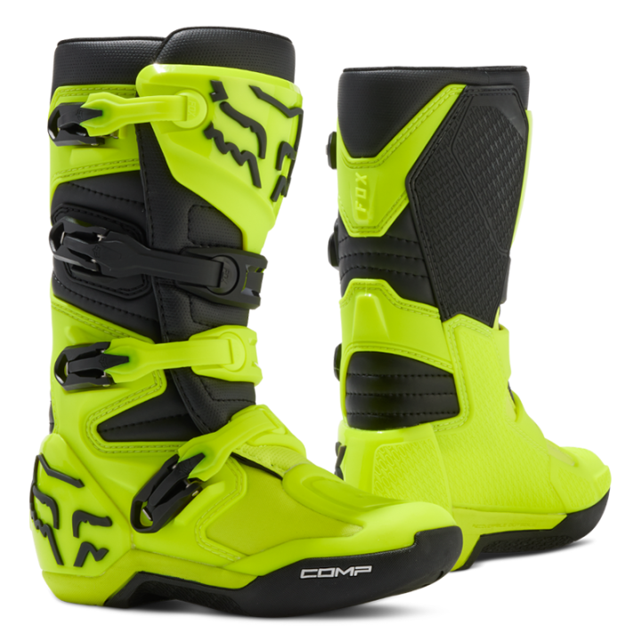 Bottes enfant FOX comp jaune 2025 | Oxmoto