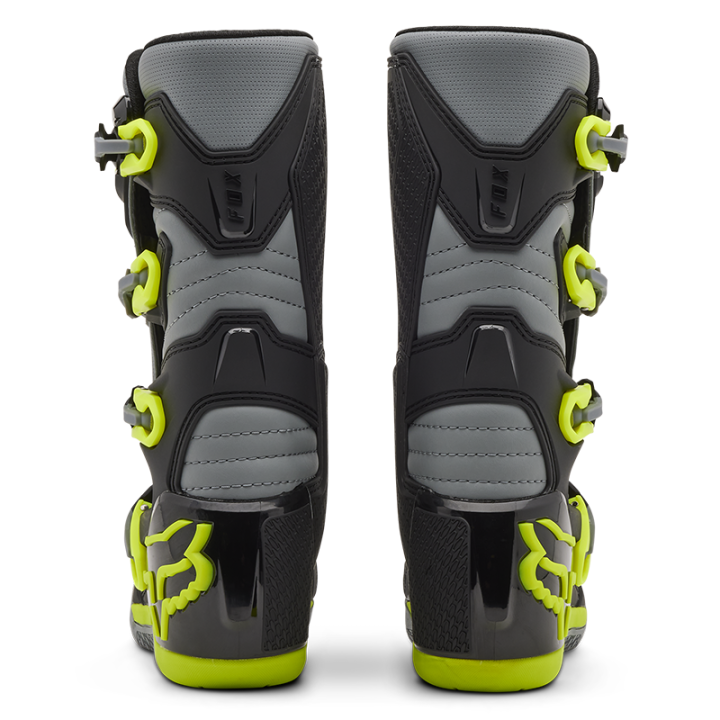 Bottes enfant FOX comp gris/jaune 2025 | Oxmoto