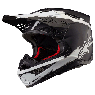 Casque Alpinestars supertech m10 ampress noir/blanc 2025