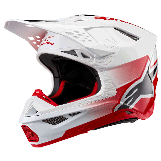 Casque Alpinestars supertech m10 unite rouge/blanc | Oxmoto
