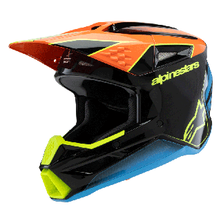 Casque enfant Alpinestars sm3 fray noir/orange/bleu | Oxmoto