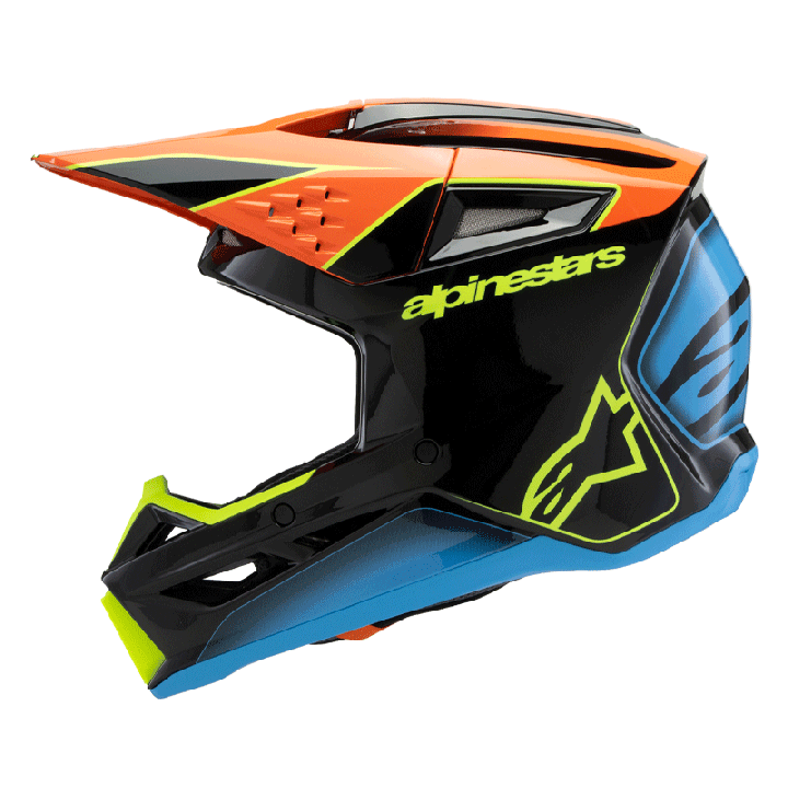 Casque enfant Alpinestars sm3 fray noir/orange/bleu | Oxmoto