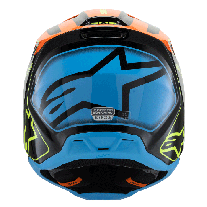 Casque enfant Alpinestars sm3 fray noir/orange/bleu | Oxmoto