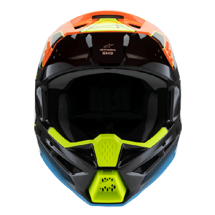 Casque enfant Alpinestars sm3 fray noir/orange/bleu | Oxmoto