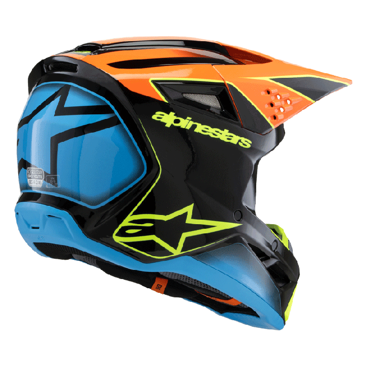 Casque enfant Alpinestars sm3 fray noir/orange/bleu | Oxmoto