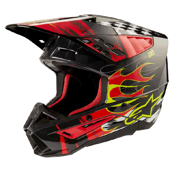 Casque Alpinestars sm5 rash noir/rouge | Oxmoto