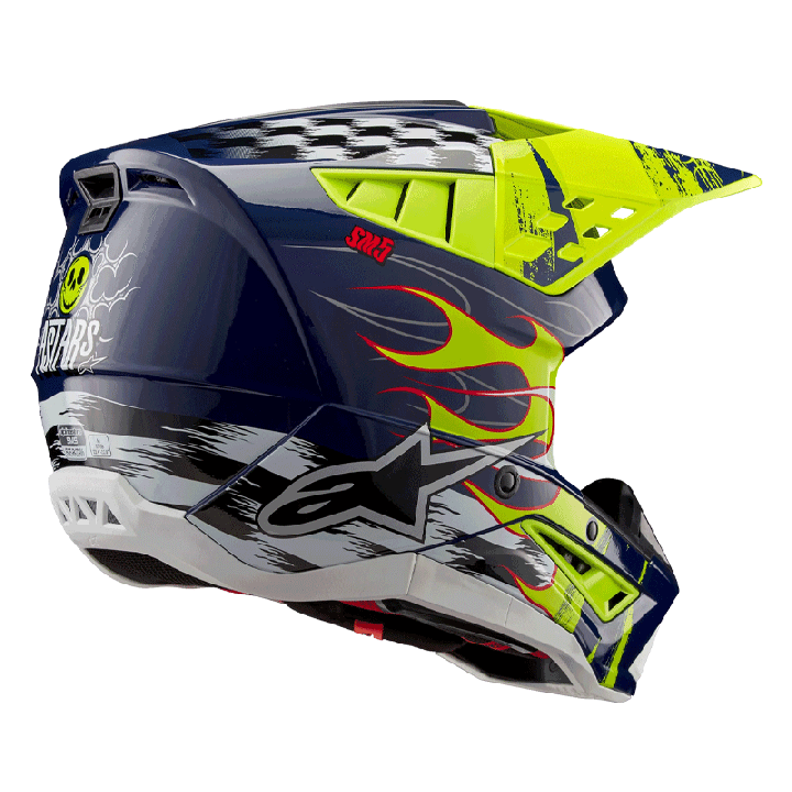 Casque Alpinestars sm5 rash jaune/bleu | Oxmoto