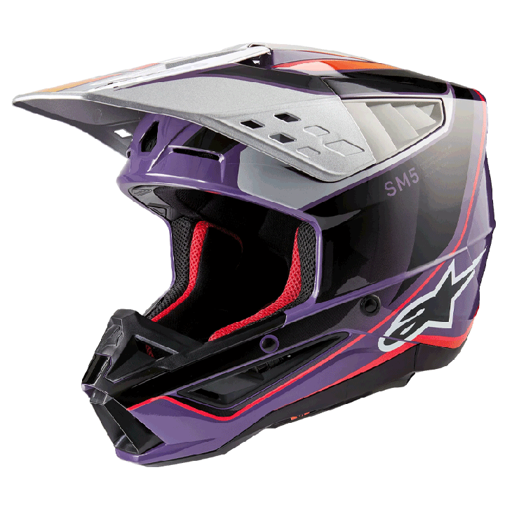 Casque Alpinestars sm5 sail violet/noir/gris | Oxmoto