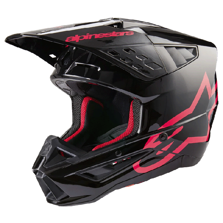Casque Alpinestars sm5 corp noir diva pink | Oxmoto