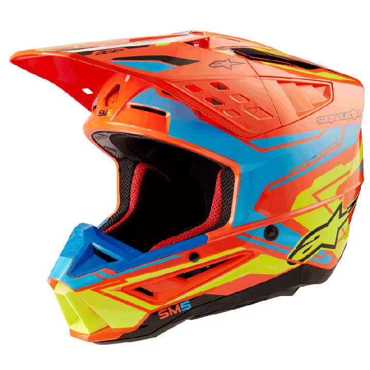 Casque Alpinestars sm5 action 2 orange/jaune | Oxmoto