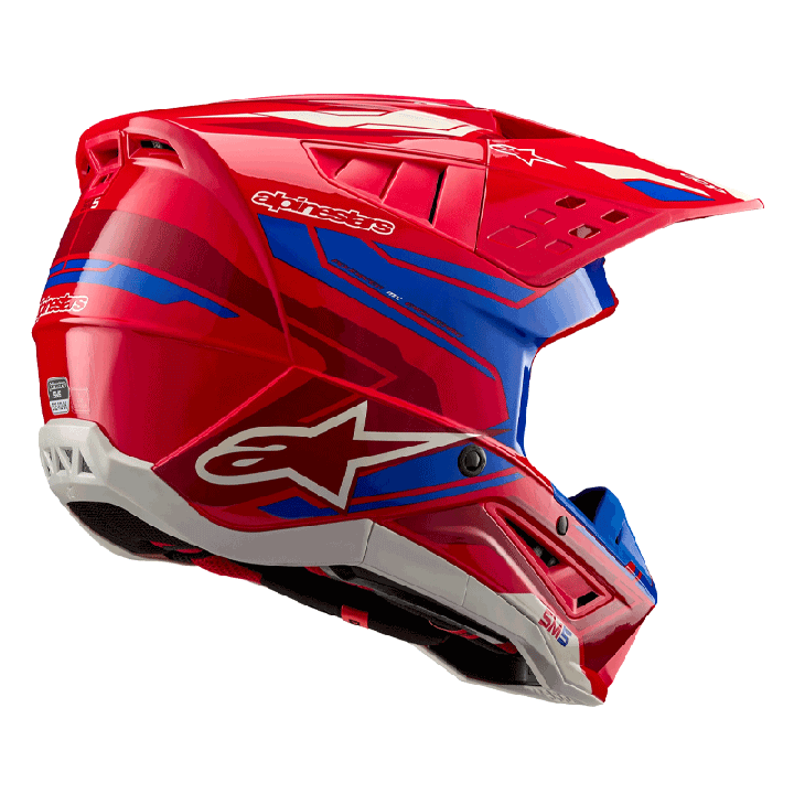 Casque Alpinestars sm5 action 2 rouge/bleu | Oxmoto