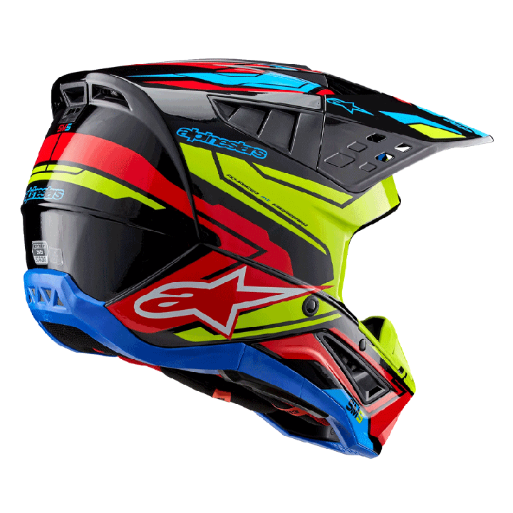 Casque Alpinestars sm5 action 2 noir/jaune/rouge | Oxmoto