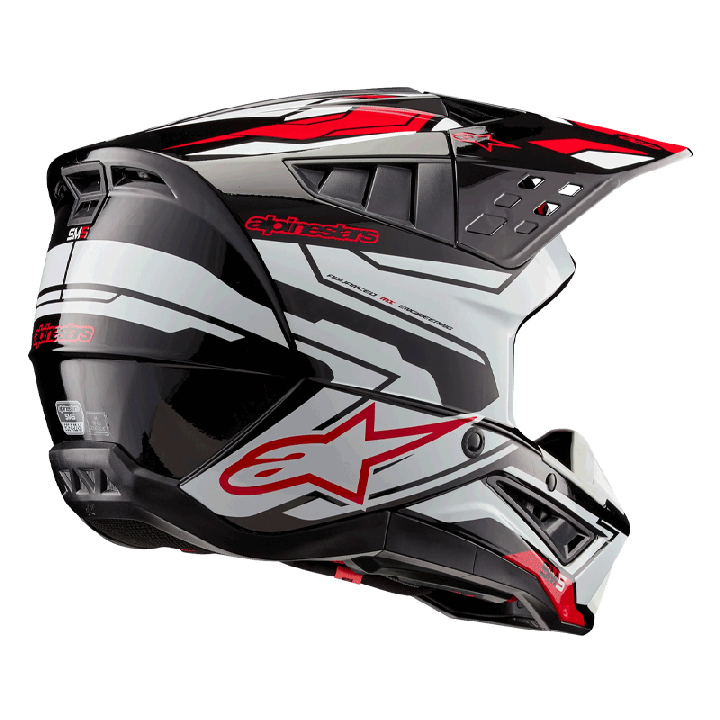 Casque Alpinestars sm5 action 2 noir/blanc/rouge | Oxmoto
