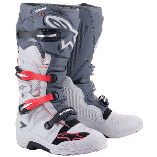 Bottes Alpinestars tech 7 enduro gris/rouge 2025 | Oxmoto
