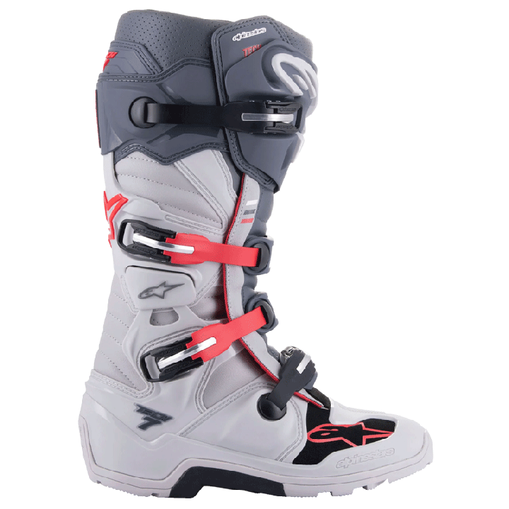 Bottes Alpinestars tech 7 enduro gris/rouge 2025 | Oxmoto