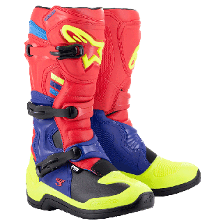 Bottes Alpinestars tech 3 rouge/jaune/bleu | Oxmoto